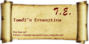 Tamás Ernesztina névjegykártya