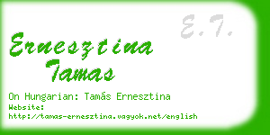 ernesztina tamas business card