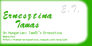 ernesztina tamas business card